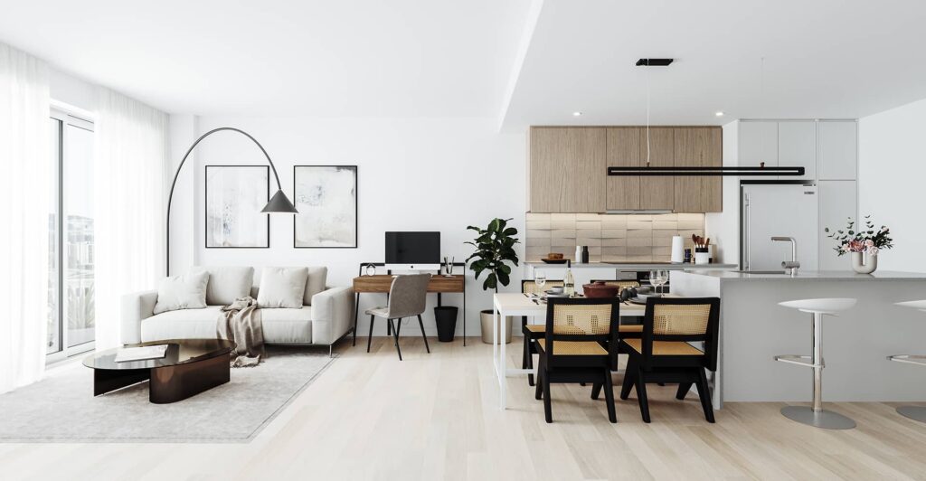 Aperçu d’un condo à louer à Montréal, au sein du projet Signature Bois-Franc, à Montréal